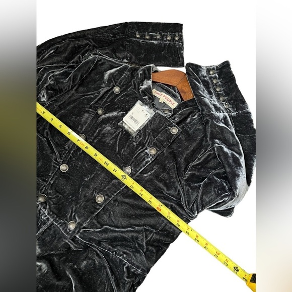 Free People Velvet Ebony Stunning Military Jacket - Picture 15 of 16
